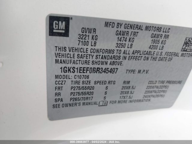 Photo 8 VIN: 1GKS1EEF0BR345497 - GMC YUKON 