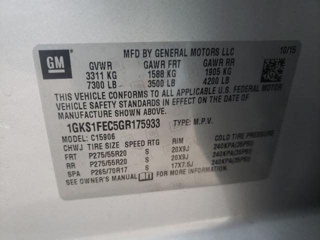 Photo 9 VIN: 1GKS1FEC5GR175933 - GMC YUKON XL C 