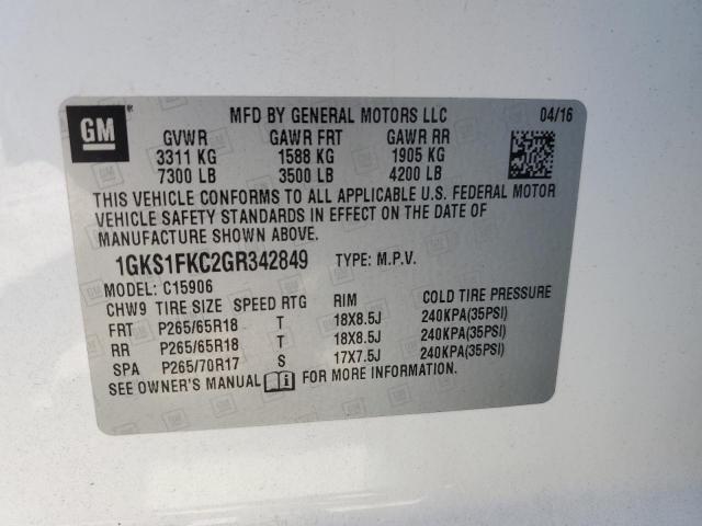 Photo 12 VIN: 1GKS1FKC2GR342849 - GMC YUKON XL C 