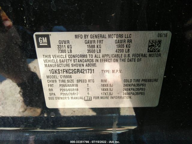 Photo 8 VIN: 1GKS1FKC2GR421731 - GMC YUKON XL 