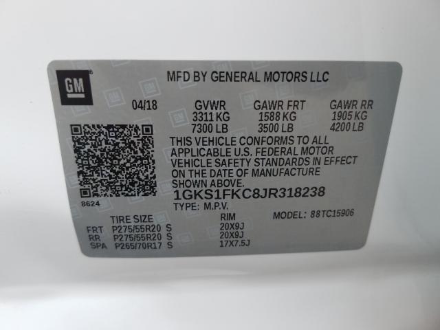 Photo 9 VIN: 1GKS1FKC8JR318238 - GMC YUKON XL C 