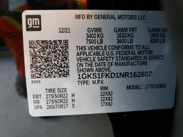 Photo 11 VIN: 1GKS1FKD1NR162607 - GMC YUKON XL C 