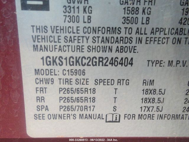 Photo 8 VIN: 1GKS1GKC2GR246404 - GMC YUKON XL 