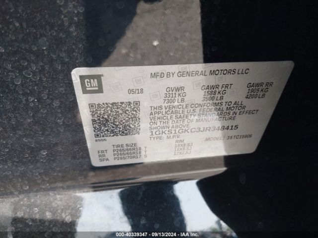 Photo 8 VIN: 1GKS1GKC3JR348415 - GMC YUKON XL 