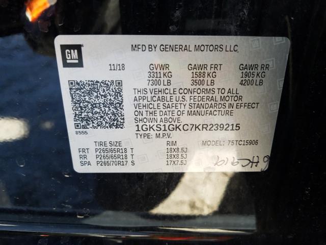 Photo 9 VIN: 1GKS1GKC7KR239215 - GMC YUKON XL 