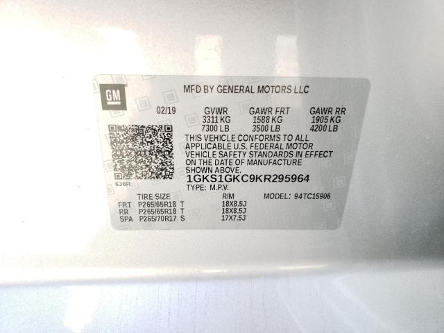 Photo 9 VIN: 1GKS1GKC9KR295964 - GMC YUKON XL C 