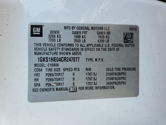 Photo 12 VIN: 1GKS1HE04CR247877 - GMC YUKON 