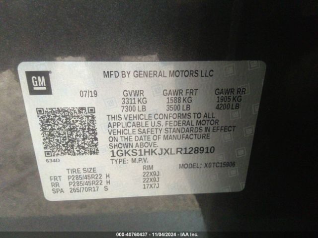 Photo 8 VIN: 1GKS1HKJXLR128910 - GMC YUKON XL 