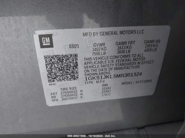 Photo 8 VIN: 1GKS1JKL5MR301324 - GMC YUKON XL 