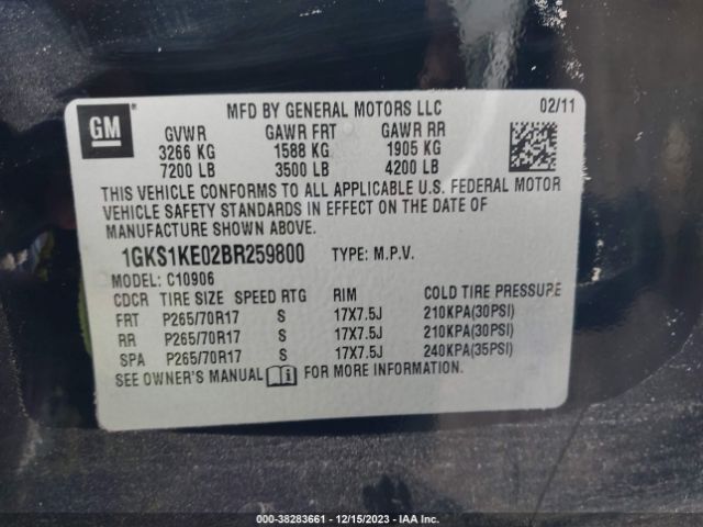 Photo 8 VIN: 1GKS1KE02BR259800 - GMC YUKON XL 1500 