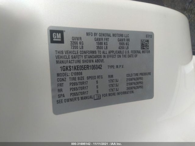 Photo 8 VIN: 1GKS1KE05ER106042 - GMC YUKON XL 