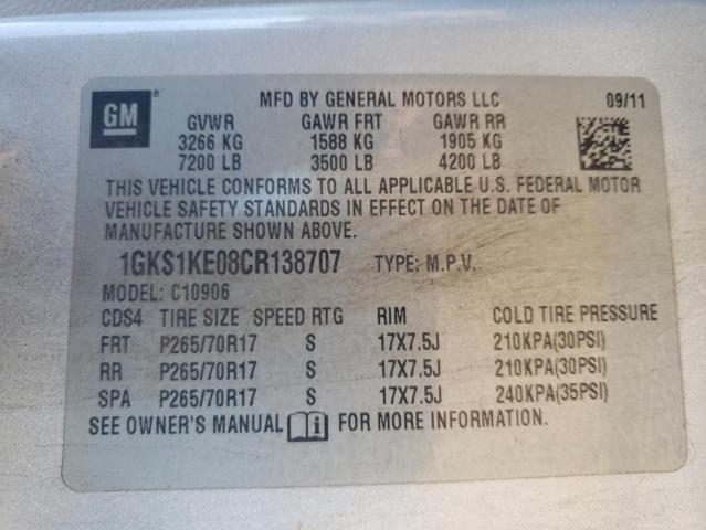 Photo 9 VIN: 1GKS1KE08CR138707 - GMC YUKON XL C 