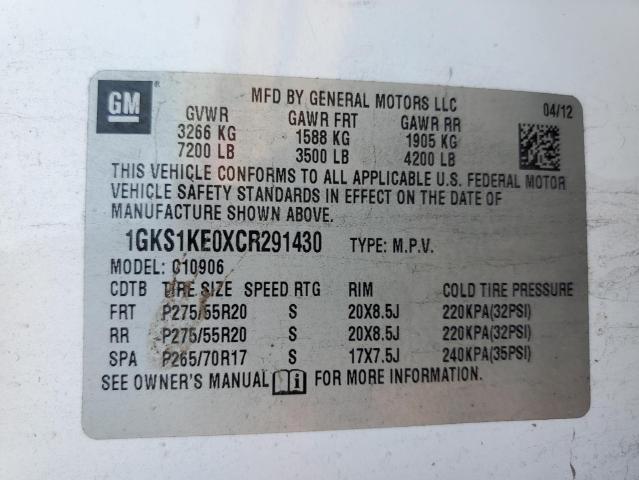 Photo 13 VIN: 1GKS1KE0XCR291430 - GMC YUKON XL C 