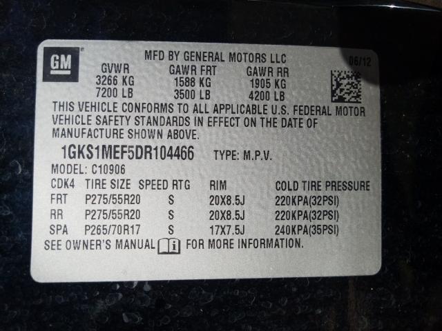 Photo 9 VIN: 1GKS1MEF5DR104466 - GMC YUKON XL D 