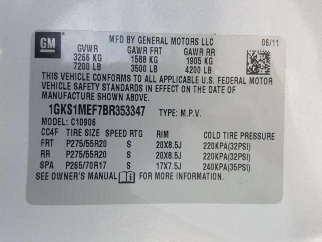 Photo 9 VIN: 1GKS1MEF7BR353347 - GMC YUKON XL D 