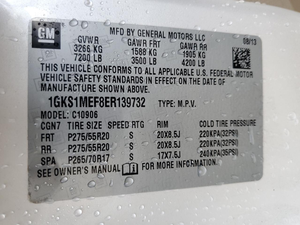 Photo 12 VIN: 1GKS1MEF8ER139732 - GMC YUKON 