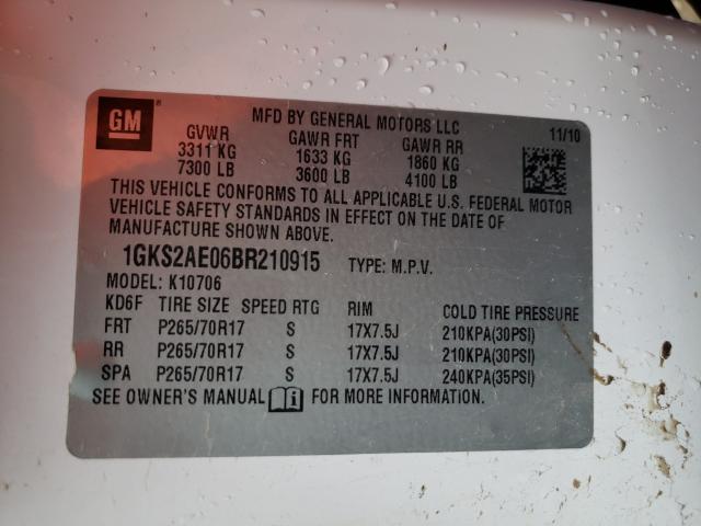 Photo 9 VIN: 1GKS2AE06BR210915 - GMC YUKON SLE 