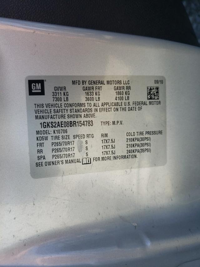 Photo 9 VIN: 1GKS2AE08BR154783 - GMC YUKON SLE 