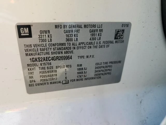 Photo 12 VIN: 1GKS2AEC4GR269964 - GMC YUKON SLE 