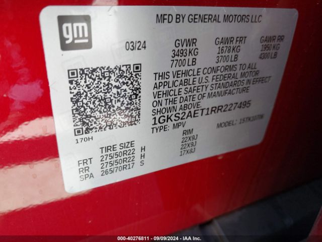 Photo 8 VIN: 1GKS2AET1RR227495 - GMC YUKON 