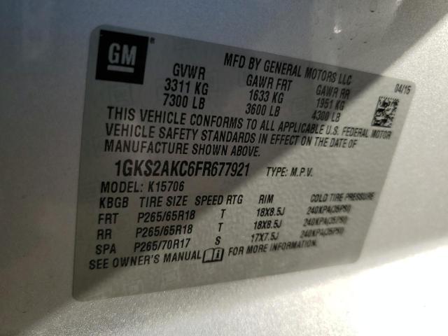 Photo 12 VIN: 1GKS2AKC6FR677921 - GMC YUKON SLE 