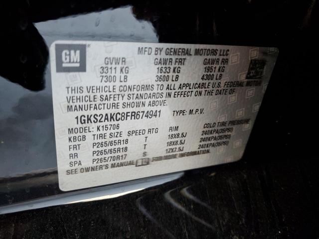 Photo 9 VIN: 1GKS2AKC8FR674941 - GMC YUKON SLE 