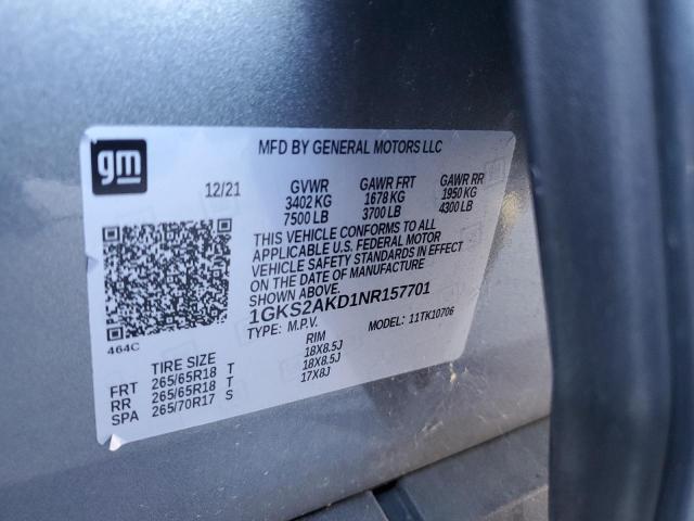 Photo 12 VIN: 1GKS2AKD1NR157701 - GMC YUKON SLE 