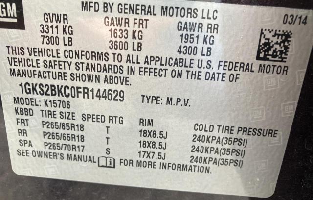 Photo 9 VIN: 1GKS2BKC0FR144629 - GMC YUKON SLT 