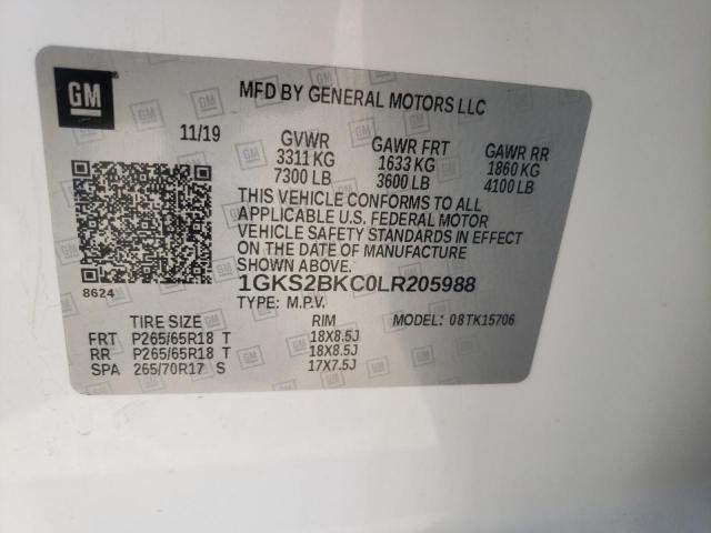 Photo 9 VIN: 1GKS2BKC0LR205988 - GMC YUKON SLT 