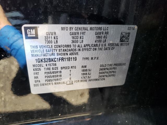 Photo 9 VIN: 1GKS2BKC1FR118119 - GMC YUKON SLT 