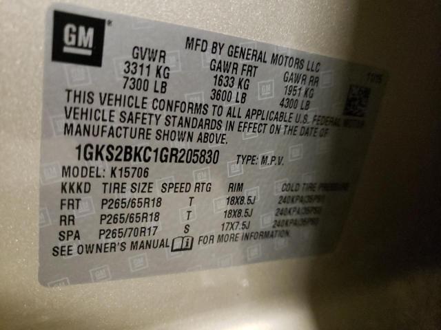 Photo 9 VIN: 1GKS2BKC1GR205830 - GMC YUKON SLT 