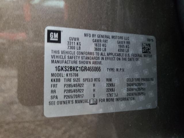 Photo 9 VIN: 1GKS2BKC1GR466066 - GMC YUKON SLT 