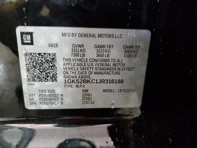 Photo 12 VIN: 1GKS2BKC1JR316188 - GMC YUKON SLT 