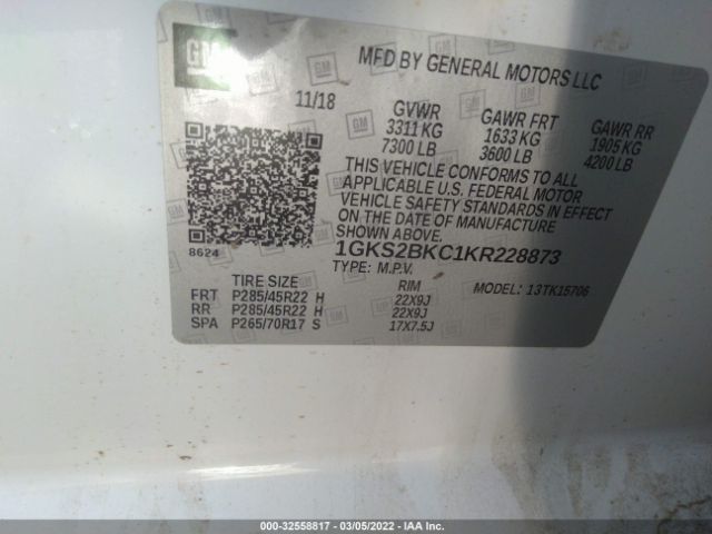 Photo 8 VIN: 1GKS2BKC1KR228873 - GMC YUKON 