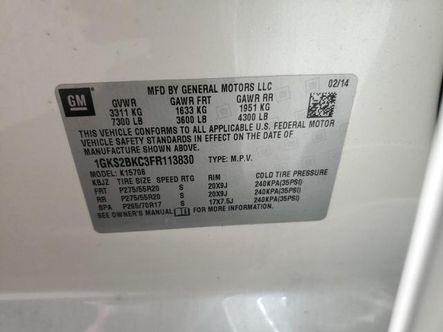 Photo 13 VIN: 1GKS2BKC3FR113830 - GMC YUKON SLT 