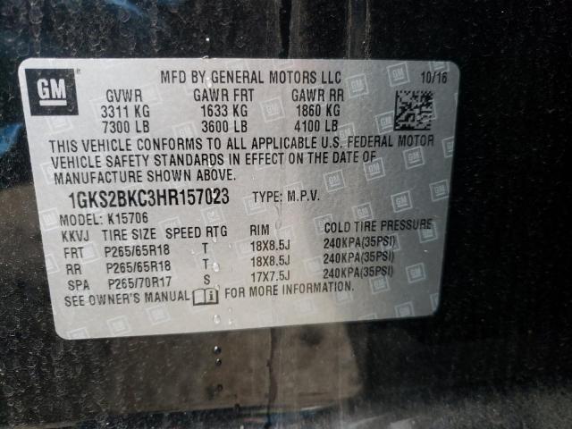 Photo 9 VIN: 1GKS2BKC3HR157023 - GMC YUKON SLT 