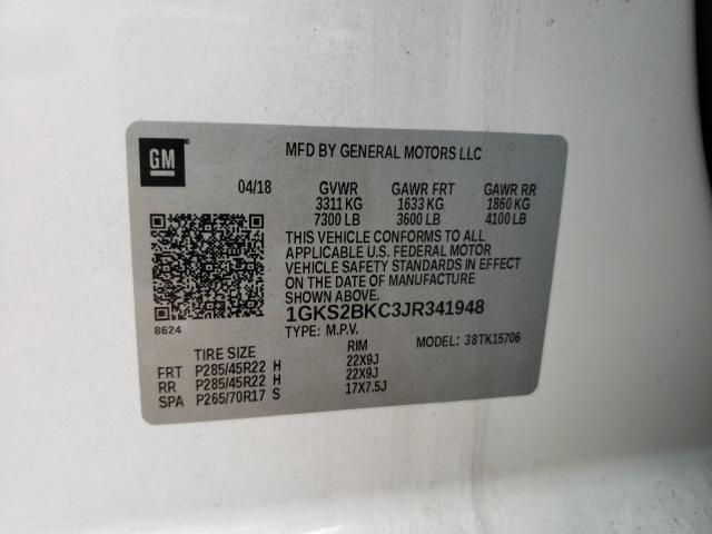 Photo 9 VIN: 1GKS2BKC3JR341948 - GMC YUKON SLT 