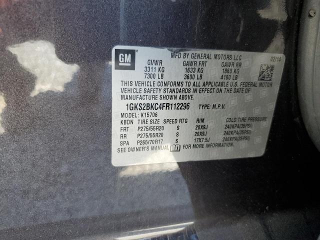 Photo 9 VIN: 1GKS2BKC4FR112296 - GMC YUKON SLT 