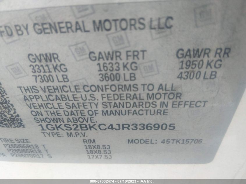 Photo 8 VIN: 1GKS2BKC4JR336905 - GMC YUKON 