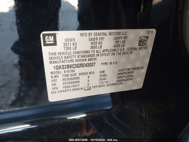 Photo 8 VIN: 1GKS2BKC5GR243027 - GMC YUKON 