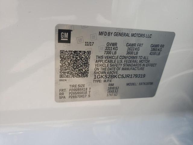 Photo 12 VIN: 1GKS2BKC5JR179319 - GMC YUKON SLT 