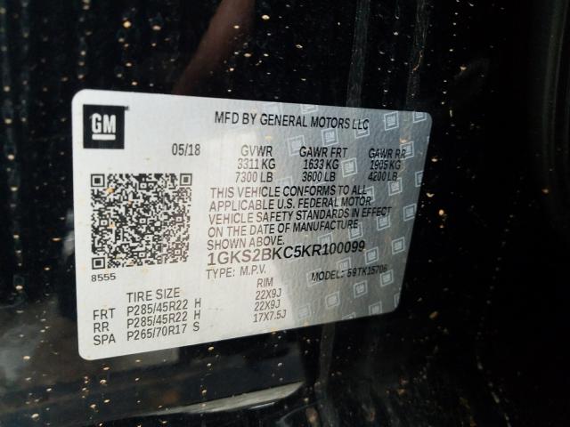 Photo 9 VIN: 1GKS2BKC5KR100099 - GMC YUKON SLT 