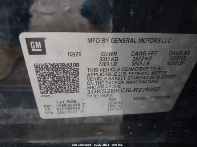 Photo 8 VIN: 1GKS2BKC5LR279357 - GMC YUKON 