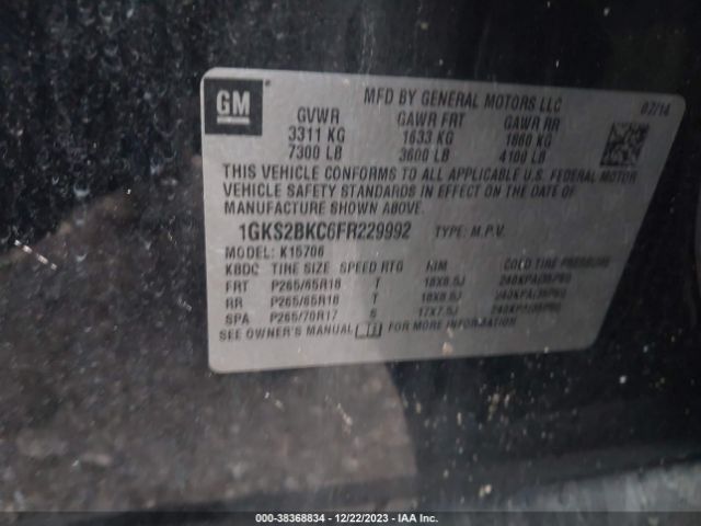 Photo 8 VIN: 1GKS2BKC6FR229992 - GMC YUKON 