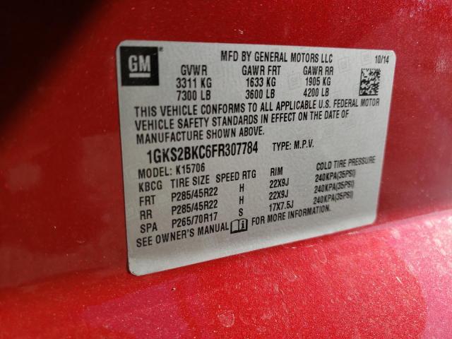 Photo 9 VIN: 1GKS2BKC6FR307784 - GMC YUKON SLT 