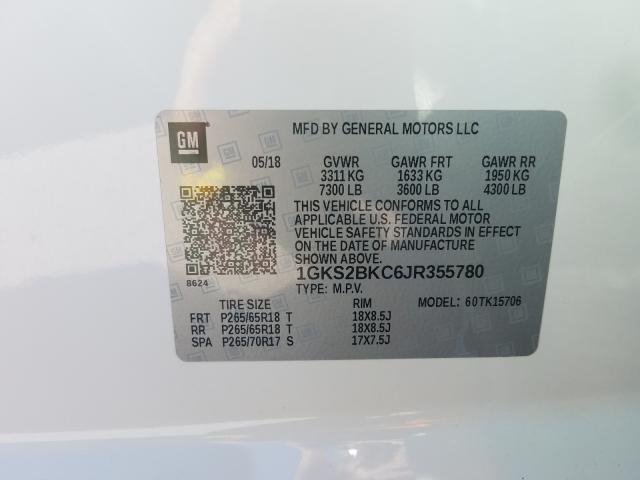 Photo 9 VIN: 1GKS2BKC6JR355780 - GMC YUKON SLT 