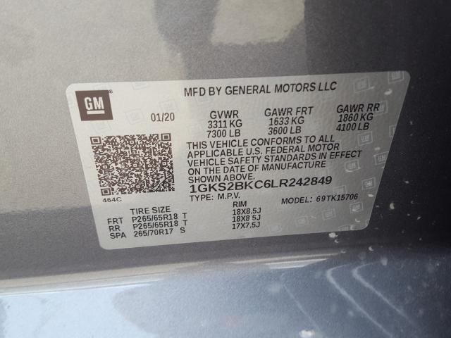 Photo 9 VIN: 1GKS2BKC6LR242849 - GMC YUKON SLT 