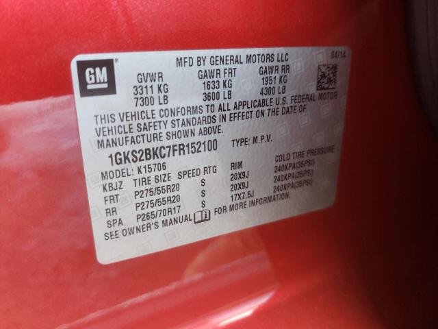 Photo 9 VIN: 1GKS2BKC7FR152100 - GMC YUKON SLT 