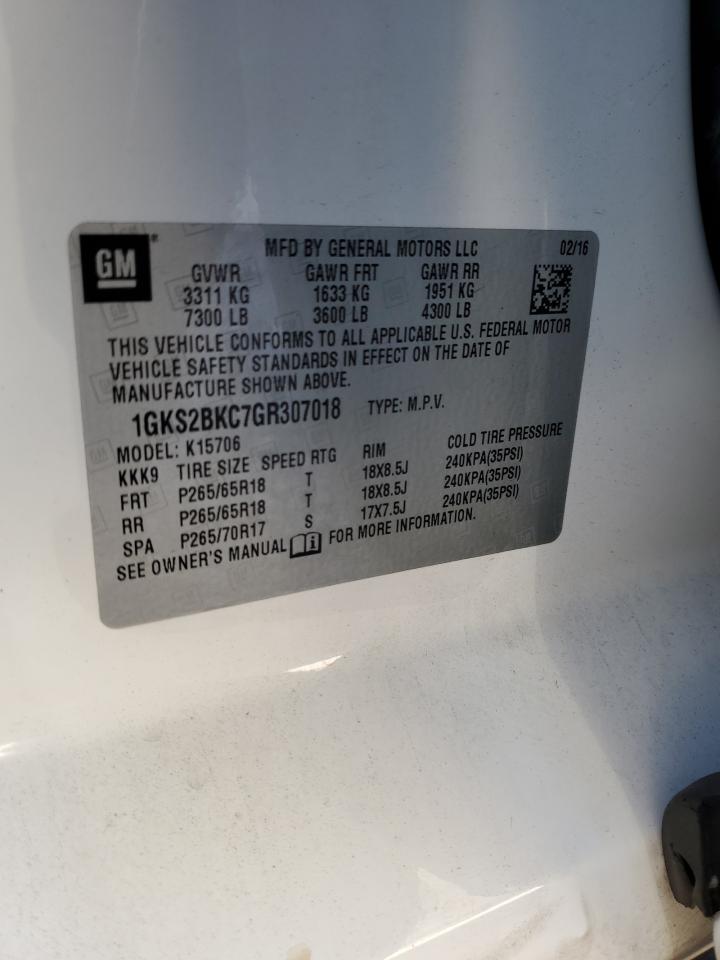 Photo 11 VIN: 1GKS2BKC7GR307018 - GMC YUKON 