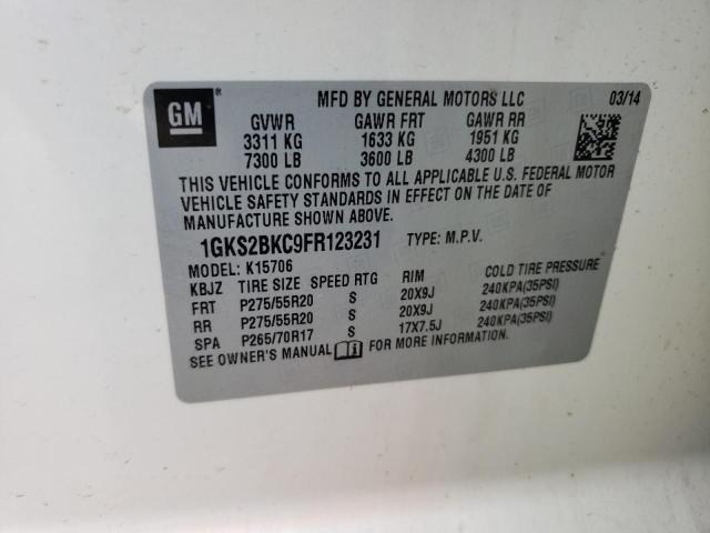 Photo 12 VIN: 1GKS2BKC9FR123231 - GMC YUKON SLT 